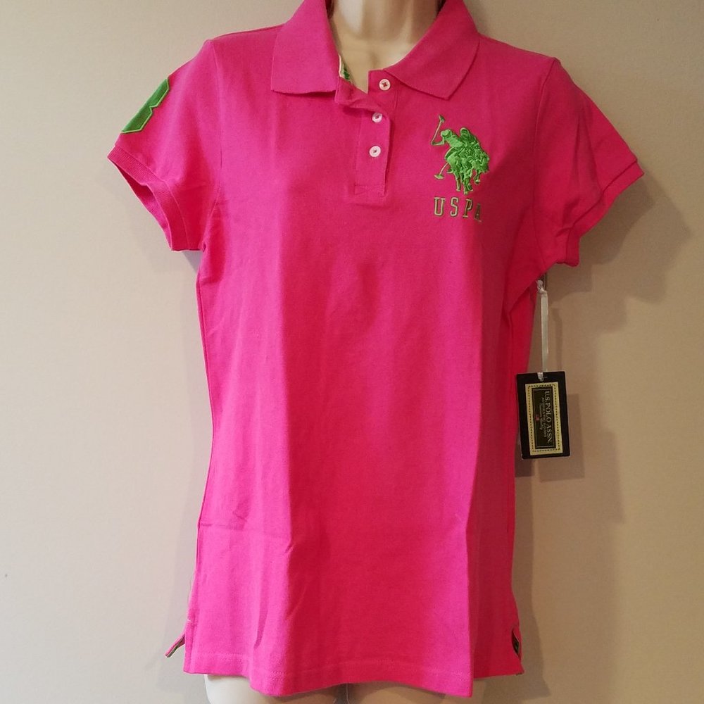 US Polo Assn. Juniors Girls Pink polo shirt